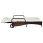 Sonnenliege mit Polster & Rollen Poly Rattan Braun Sonnenliege mit Polster & Rollen Poly Rattan Braun