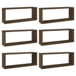 vidaXL Würfelregale 6 Stk. Braun Eiche 60x15x23 cm Holzwerkstoff