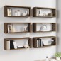 vidaXL Würfelregale 6 Stk. Braun Eiche 60x15x23 cm Holzwerkstoff vidaXL Würfelregale 6 Stk. Braun Eiche 60x15x23 cm Holzwerkstoff