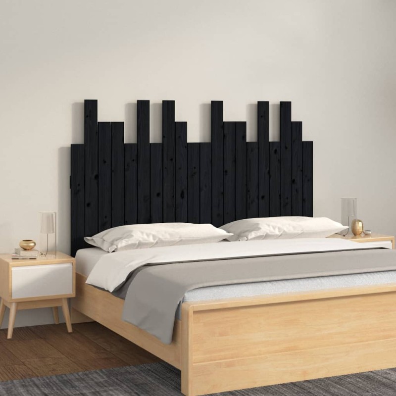vidaXL Wand-Kopfteil Schwarz 127,5x3x80 cm Massivholz Kiefer vidaXL Wand-Kopfteil Schwarz 127,5x3x80 cm Massivholz Kiefer