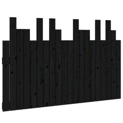 vidaXL Wand-Kopfteil Schwarz 127,5x3x80 cm Massivholz Kiefer