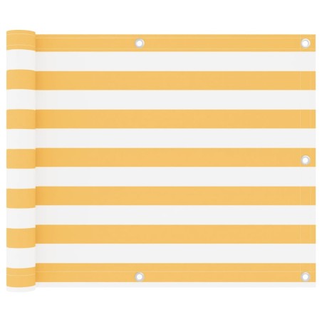 vidaXL Balkon-Sichtschutz Weiß und Gelb 75x400 cm Oxford-Gewebe