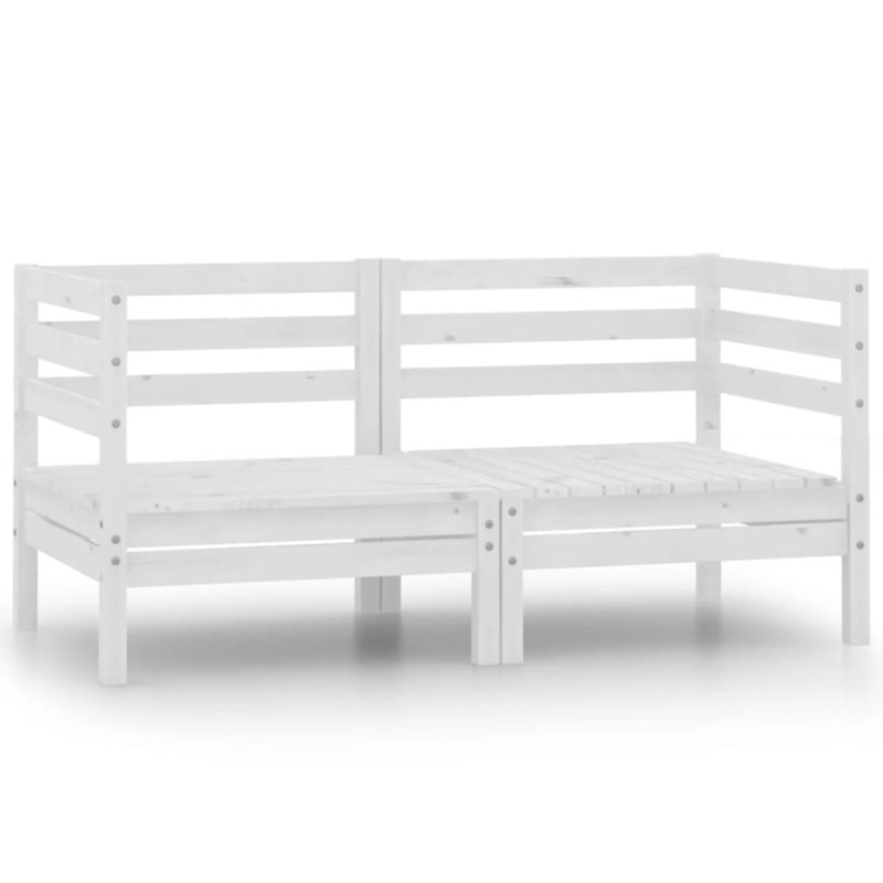 vidaXL Garten-Ecksofas 2 Stk. Weiß Massivholz Kiefer vidaXL Garten-Ecksofas 2 Stk. Weiß Massivholz Kiefer