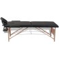 vidaXL Massageliege Klappbar 2-Zonen mit Holzgestell Schwarz vidaXL Massageliege Klappbar 2-Zonen mit Holzgestell Schwarz