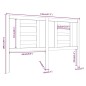 vidaXL Kopfteil Grau 146x4x100 cm Massivholz Kiefer