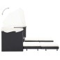 vidaXL Ausziehbares 3-Sitzer-Schlafsofa mit Dach Poly Rattan Schwarz vidaXL Ausziehbares 3-Sitzer-Schlafsofa mit Dach Poly Rattan Schwarz