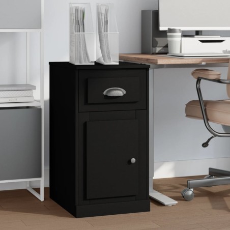 vidaXL Beistellschrank mit Schublade Schwarz 40x50x75 cm Holzwerkstoff