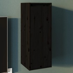 vidaXL Wandschrank Schwarz 30x30x80 cm Massivholz Kiefer