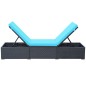 Sonnenliege mit Auflage Poly Rattan Schwarz Sonnenliege mit Auflage Poly Rattan Schwarz