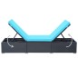 Sonnenliege mit Auflage Poly Rattan Schwarz Sonnenliege mit Auflage Poly Rattan Schwarz