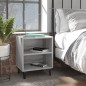 vidaXL Nachttisch mit Metallbeinen Grau Sonoma 40x30x50 cm vidaXL Nachttisch mit Metallbeinen Grau Sonoma 40x30x50 cm
