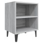 vidaXL Nachttisch mit Metallbeinen Grau Sonoma 40x30x50 cm vidaXL Nachttisch mit Metallbeinen Grau Sonoma 40x30x50 cm