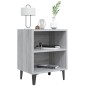 vidaXL Nachttisch mit Metallbeinen Grau Sonoma 40x30x50 cm vidaXL Nachttisch mit Metallbeinen Grau Sonoma 40x30x50 cm