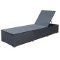 Sonnenliege mit Auflage Poly Rattan Schwarz Sonnenliege mit Auflage Poly Rattan Schwarz