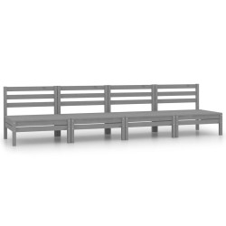 vidaXL Garten-Mittelsofas 4 Stk. Grau Massivholz Kiefer 