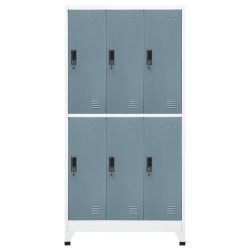 vidaXL Schließfachschrank Hellgrau und Dunkelgrau 90x45x180 cm Stahl