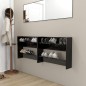 vidaXL Wand-Schuhschränke 2 Stk. Schwarz 80x18x60 cm Holzwerkstoff vidaXL Wand-Schuhschränke 2 Stk. Schwarz 80x18x60 cm Holzwerkstoff