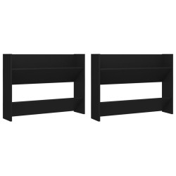 vidaXL Wand-Schuhschränke 2 Stk. Schwarz 80x18x60 cm Holzwerkstoff