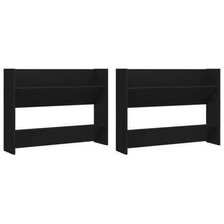 vidaXL Wand-Schuhschränke 2 Stk. Schwarz 80x18x60 cm Holzwerkstoff