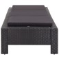 Sonnenliege mit Auflage Schwarz Poly Rattan Sonnenliege mit Auflage Schwarz Poly Rattan