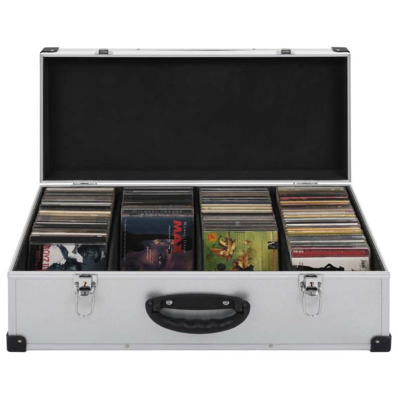 vidaXL CD-Koffer für 80 CDs Aluminium ABS Silbern vidaXL CD-Koffer für 80 CDs Aluminium ABS Silbern