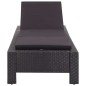 Sonnenliege mit Auflage Schwarz Poly Rattan Sonnenliege mit Auflage Schwarz Poly Rattan