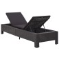 Sonnenliege mit Auflage Schwarz Poly Rattan Sonnenliege mit Auflage Schwarz Poly Rattan