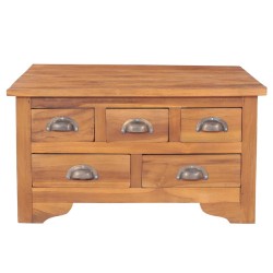 vidaXL Couchtisch Ausklappbare Tischplatte 65x64x35 cm Massivholz Teak