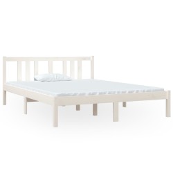 vidaXL Massivholzbett Weiß 140x190 cm