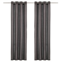 vidaXL Vorhänge mit Metallösen 2 Stk. Baumwolle 140 x 245 cm Anthrazit