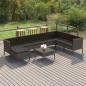 vidaXL 9-tlg. Garten-Lounge-Set mit Auflagen Poly Rattan Grau vidaXL 9-tlg. Garten-Lounge-Set mit Auflagen Poly Rattan Grau