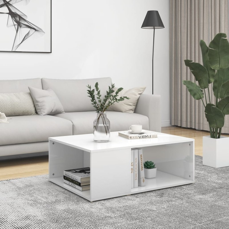 vidaXL Couchtisch Hochglanz-Weiß 90x67x33 cm Holzwerkstoff vidaXL Couchtisch Hochglanz-Weiß 90x67x33 cm Holzwerkstoff