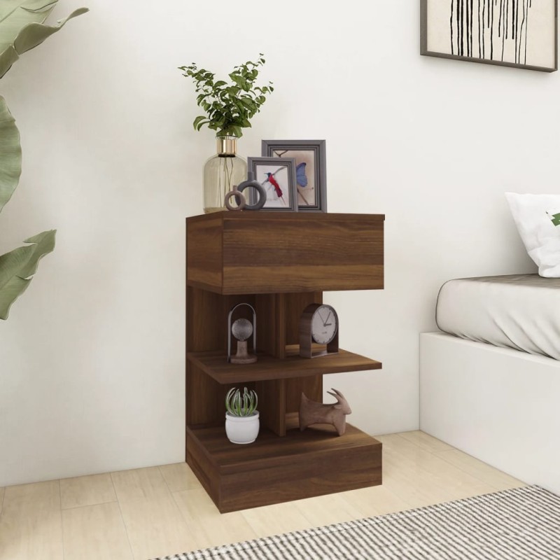 vidaXL Nachttische 2 Stk. Braun Eiche 40x35x65 cm Holzwerkstoff vidaXL Nachttische 2 Stk. Braun Eiche 40x35x65 cm Holzwerkstoff