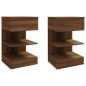 vidaXL Nachttische 2 Stk. Braun Eiche 40x35x65 cm Holzwerkstoff vidaXL Nachttische 2 Stk. Braun Eiche 40x35x65 cm Holzwerkstoff