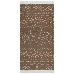 vidaXL Teppich Beige und Blau 120x180 cm Baumwolle