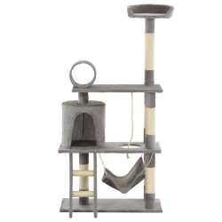 vidaXL Katzenbaum mit Sisal-Kratzsäulen 140 cm Grau