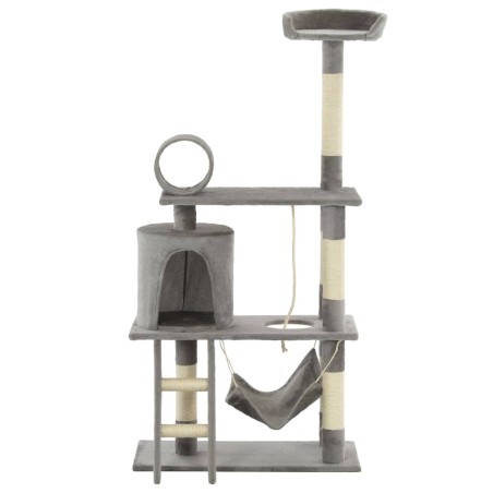 vidaXL Katzenbaum mit Sisal-Kratzsäulen 140 cm Grau