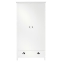 vidaXL Kleiderschrank mit 2 Türen Hill Weiß 89x50x170 cm Kiefernholz