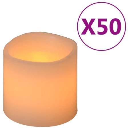vidaXL Elektrische LED-Kerzen 50 Stk. Warmweiß