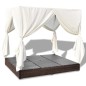 Outdoor-Loungebett mit Vorhang Poly Rattan Braun Outdoor-Loungebett mit Vorhang Poly Rattan Braun