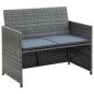 vidaXL 2-Sitzer-Gartensofa mit Polstern Grau Poly Rattan vidaXL 2-Sitzer-Gartensofa mit Polstern Grau Poly Rattan