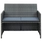 vidaXL 2-Sitzer-Gartensofa mit Polstern Grau Poly Rattan vidaXL 2-Sitzer-Gartensofa mit Polstern Grau Poly Rattan