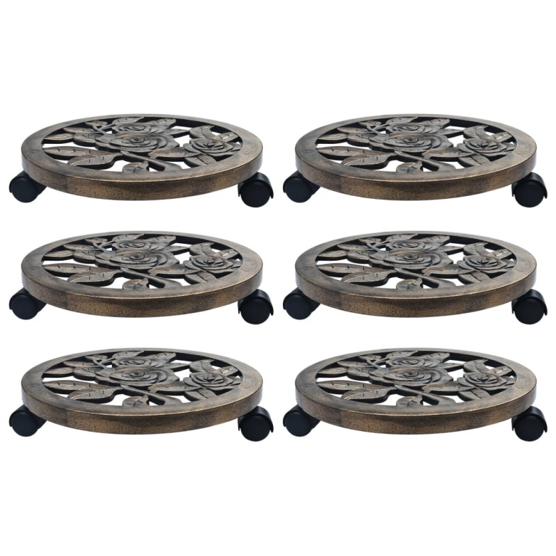 vidaXL Pflanzenroller 6 Stk. Bronze 38 cm Kunststoff vidaXL Pflanzenroller 6 Stk. Bronze 38 cm Kunststoff