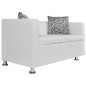 vidaXL Sofa-Set Kunstleder 3-Sitzer + 2-Sitzer Weiß vidaXL Sofa-Set Kunstleder 3-Sitzer + 2-Sitzer Weiß