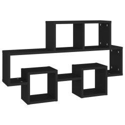 vidaXL Wandregal in Autoform Schwarz 82x15x51 cm Holzwerkstoff