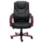 Massage-Bürostuhl Schwarz Echtleder Massage-Bürostuhl Schwarz Echtleder