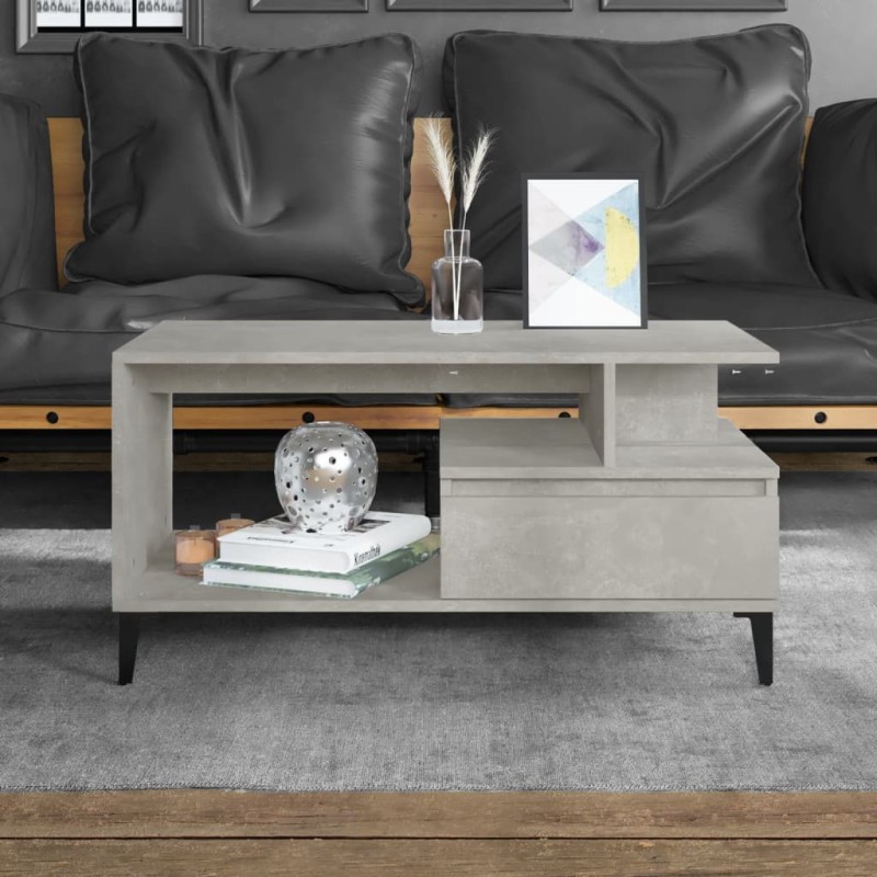vidaXL Couchtisch Betongrau 90x49x45 cm Holzwerkstoff vidaXL Couchtisch Betongrau 90x49x45 cm Holzwerkstoff