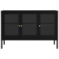 vidaXL Sideboard Schwarz 70x35x70 cm Stahl und Glas vidaXL Sideboard Schwarz 70x35x70 cm Stahl und Glas