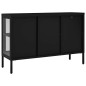 vidaXL Sideboard Schwarz 70x35x70 cm Stahl und Glas vidaXL Sideboard Schwarz 70x35x70 cm Stahl und Glas