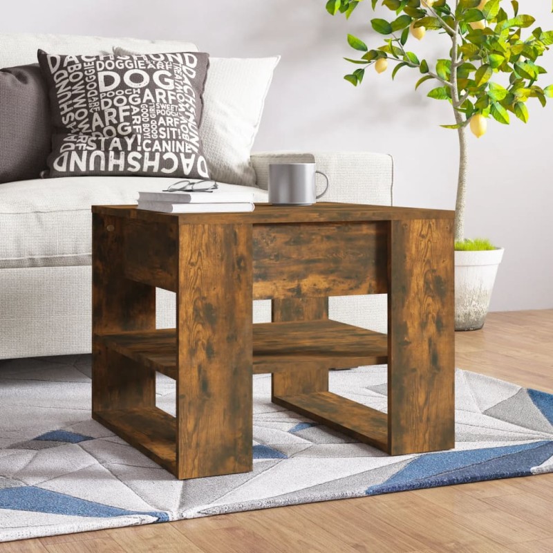vidaXL Couchtisch Räuchereiche 55,5x55x45 cm Holzwerkstoff vidaXL Couchtisch Räuchereiche 55,5x55x45 cm Holzwerkstoff